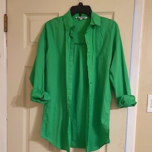 Green Button-Up Shirt